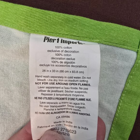 NEW NWT Pier One Holiday Christmas Green Elf Cooking Baking Apron Sparkles! Bell - Picture 10 of 11